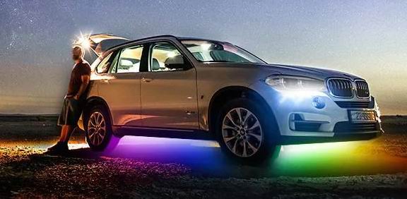 Billede af UDSALG - Ambient MAGIC multicolor LED lys til montering under bilen 90x120 cm - Dinled