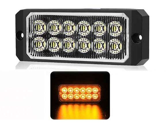 Billede af 12 LED Blitzblink / strobe blink 12v / 24v - KRAFTIG MODEL - Dinled - Markeringslys