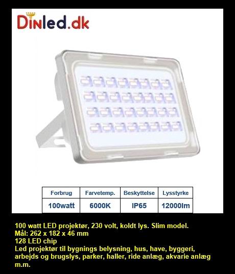 Billede af UDSALG - 100w Professionel LED projektør - Dinled - Professionel LED projektør