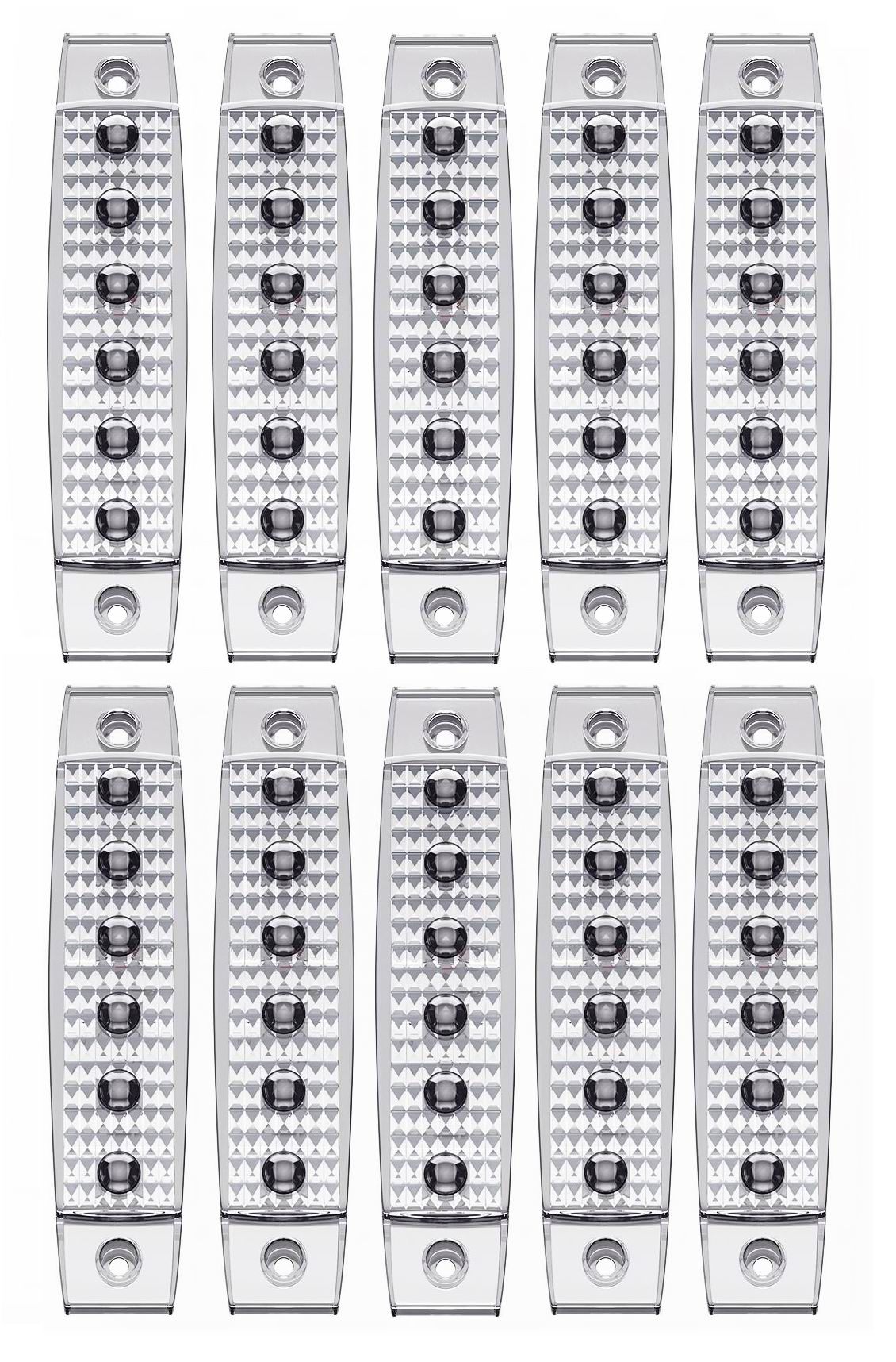 Se UDSALG - 6 LED markeringslygte, 12 / 24v - 3D linser - 10 stk - Dinled - Markeringslys hos dinLED.dk