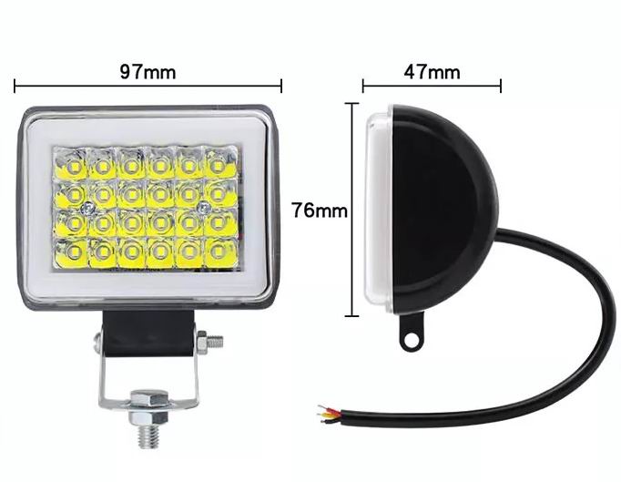 Billede af 24 watt LED projektører med Halo og blitzblink 12/24 volt - Dinled - Køretøjs projektører