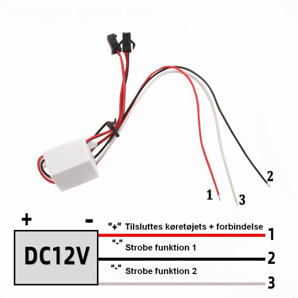 2 Strobe lygter med kontrolboks - Dinled - Markeringslys