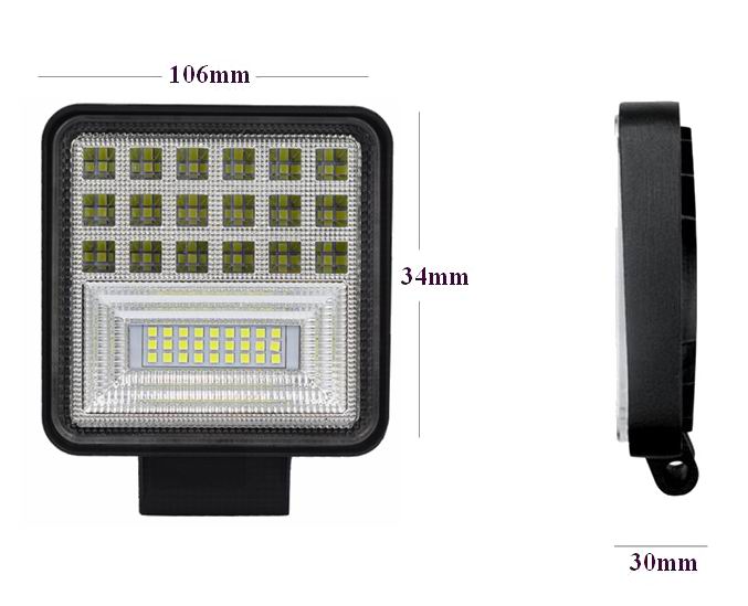 UDSALG - LED køretøjs projektør 84 watt COMBO, Slim 12/24 volt - Dinled - Køretøjs projektører