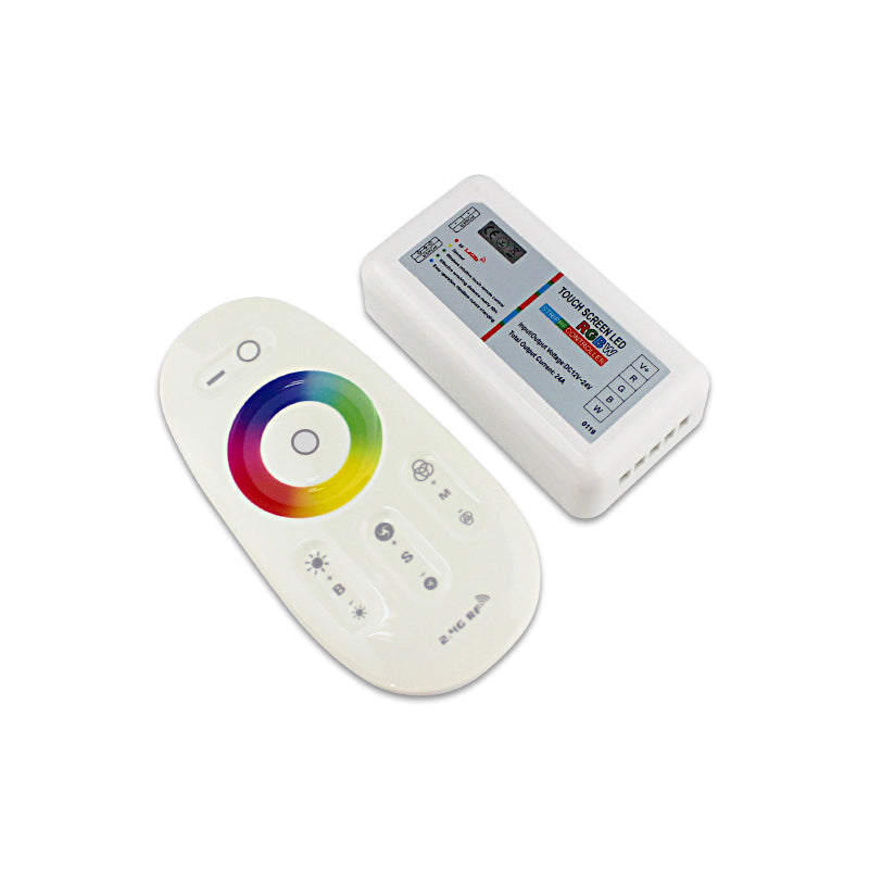 Se UDSALG - RF controller til RGB strips med touch fjernbetjening - Dinled - LED STRIP hos dinLED.dk
