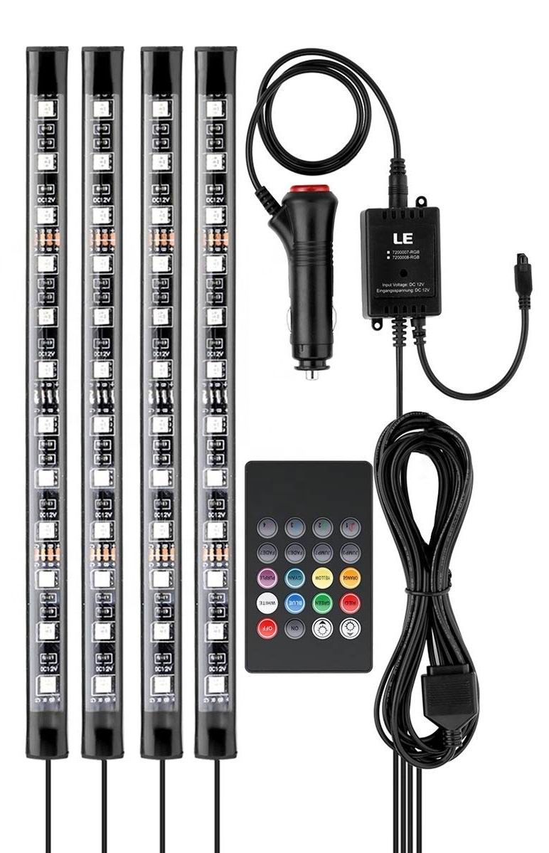 Billede af UDSALG - Musik styret sæt med 4 RGB led skinner - 12v - Dinled - LED STRIP