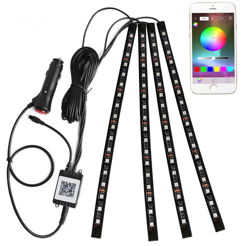 Billede af UDSALG - Musik styret sæt med 4 x 18 RGB led skinner - 12v - APP styring - Dinled - LED STRIP