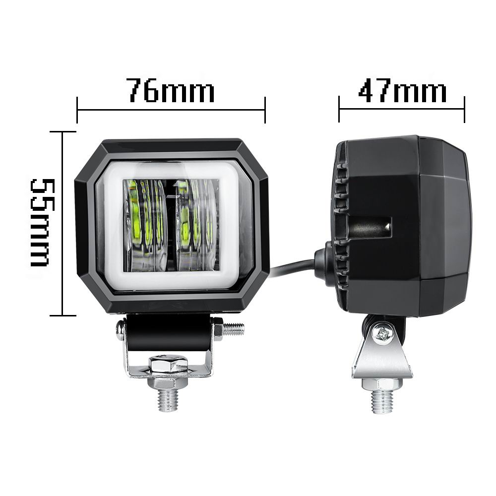 Billede af UDSALG - LED køretøjs projektør 20 watt 12/24 volt - HALO - Square - Dinled - Køretøjs projektører
