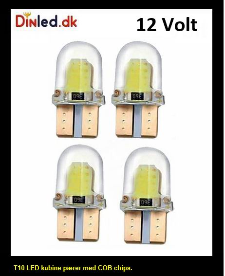 Billede af T10 W5W mini LED pære med canbus - 4 stk. - 12v - Dinled