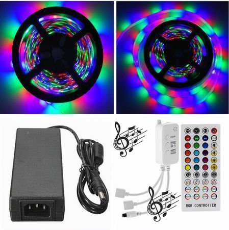 Billede af UDSALG - 20 meter (4x5 meter), 12 volt, 96 watt, IP65, RGB LED strip - KOMPLET SÆT - Dinled - LED STRIP