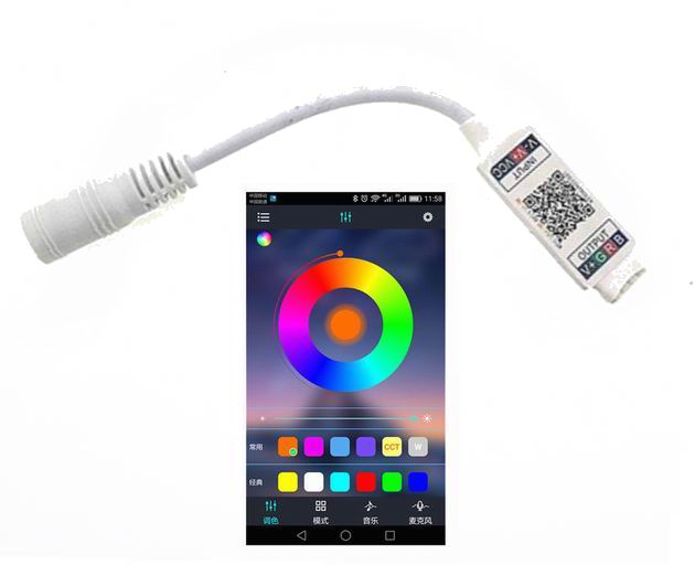 9: RGB Bluetooth controller til IOS og ANDROID Mobil telefoner - Dinled - LED STRIP
