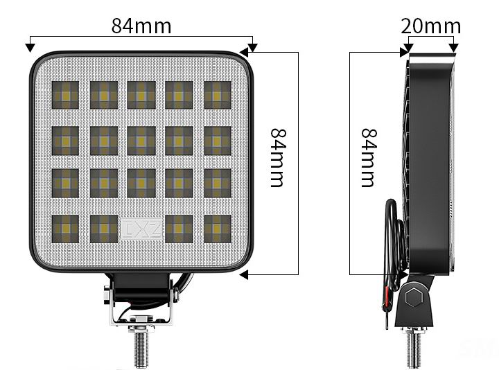 LED køretøjs projektør 27 watt 12/24/48 volt - kompakt slim model - Dinled - Køretøjs projektører