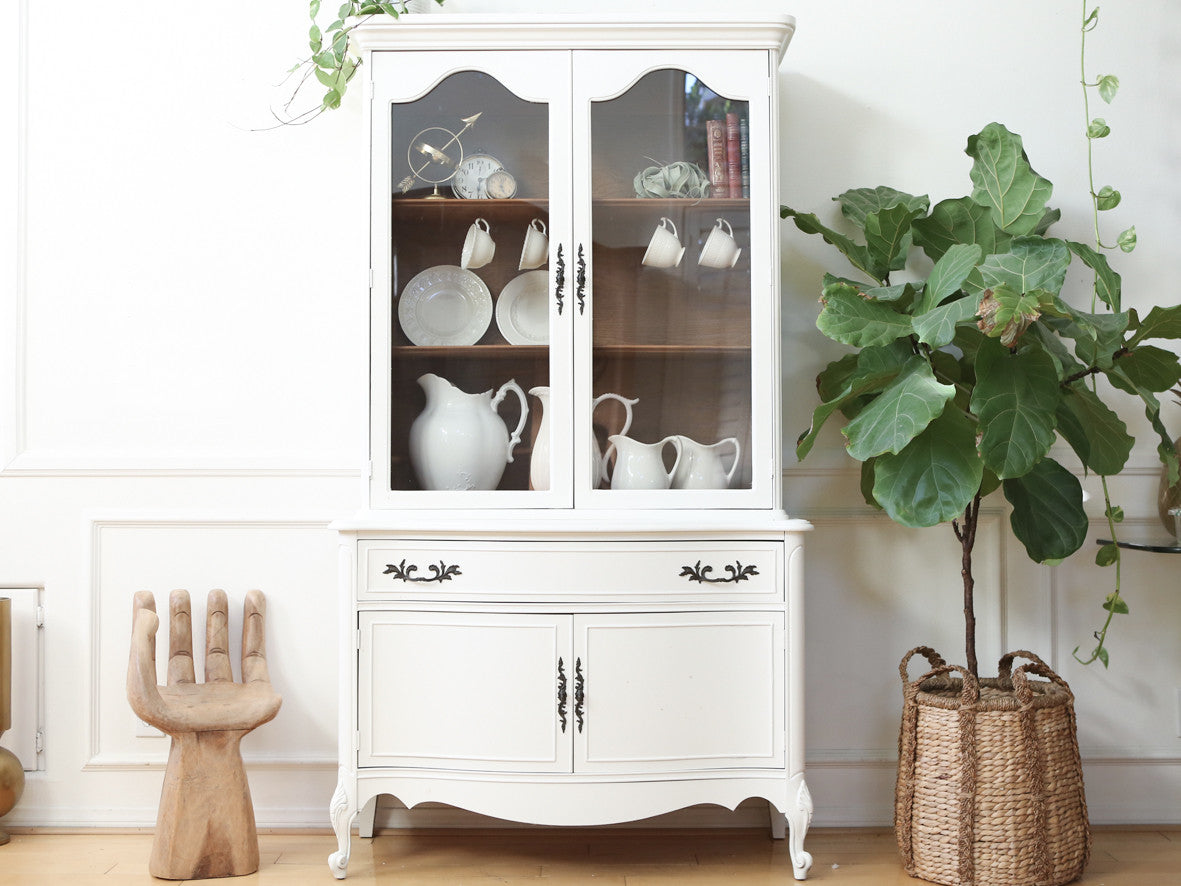 Shabby Chic French Provincial Vintage Hutch China Cabinet No326