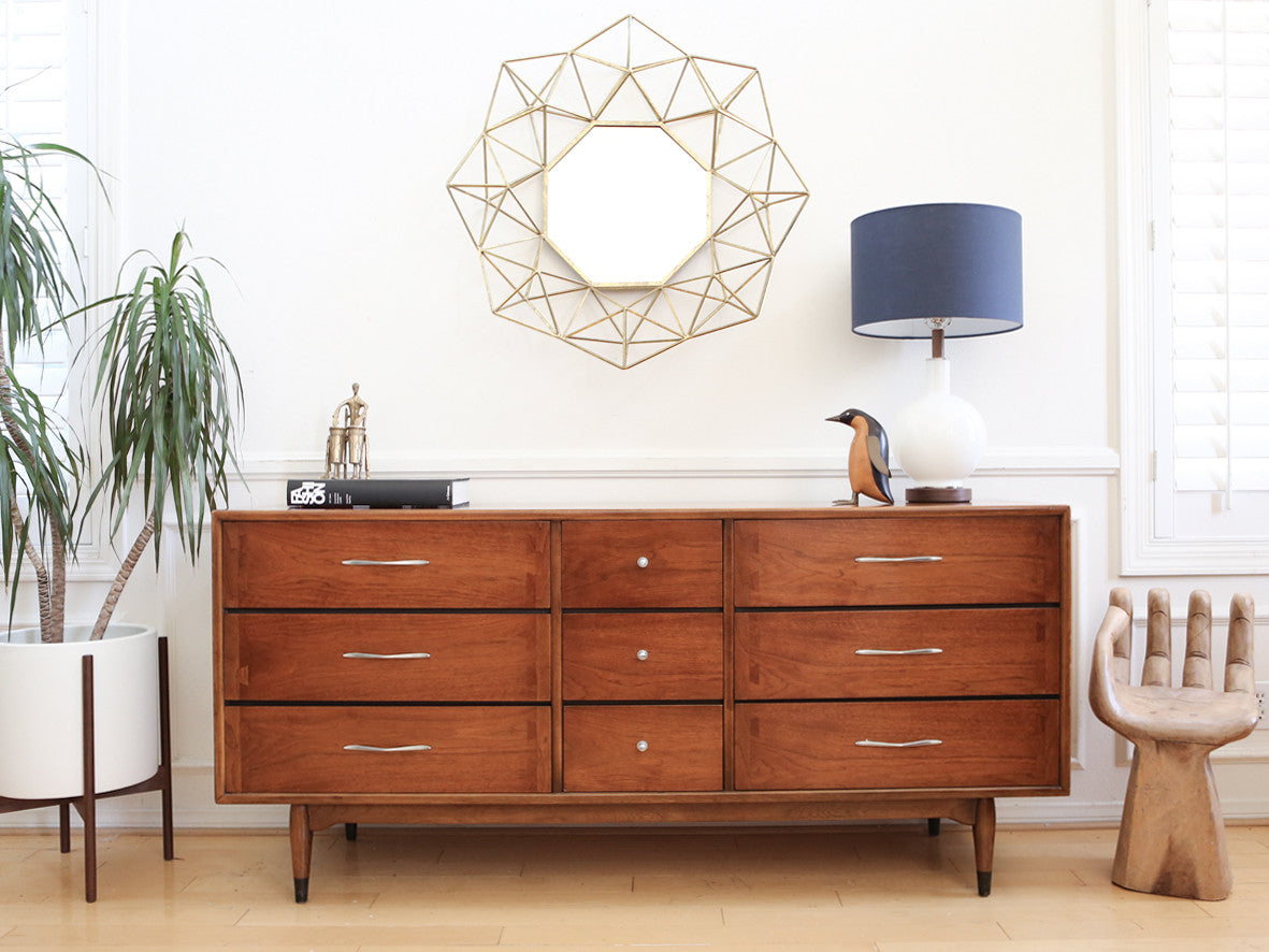 Mid Century Modern Lane Acclaim Walnut Dresser By Andre Bus No 388