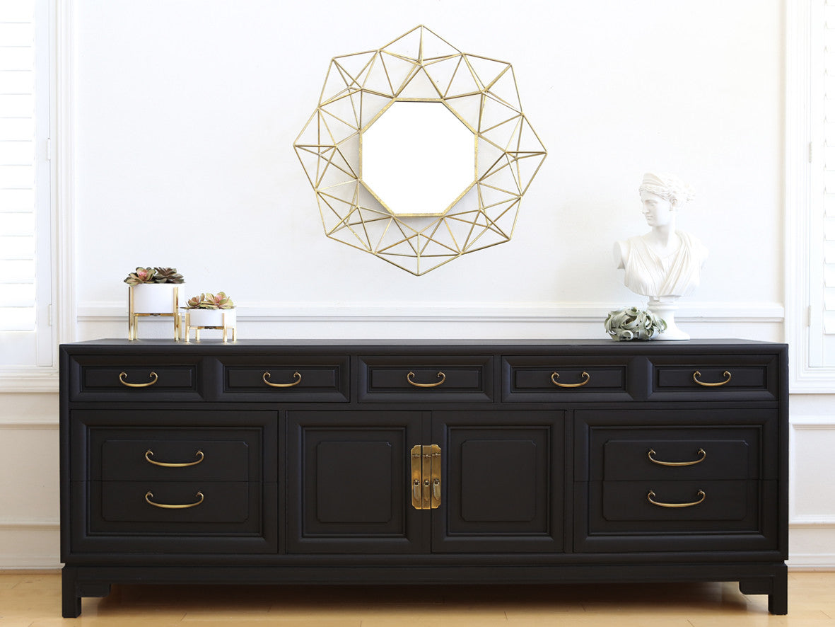 Mid Century Modern Black Dresser No 566 - ShopGoldenPineapple