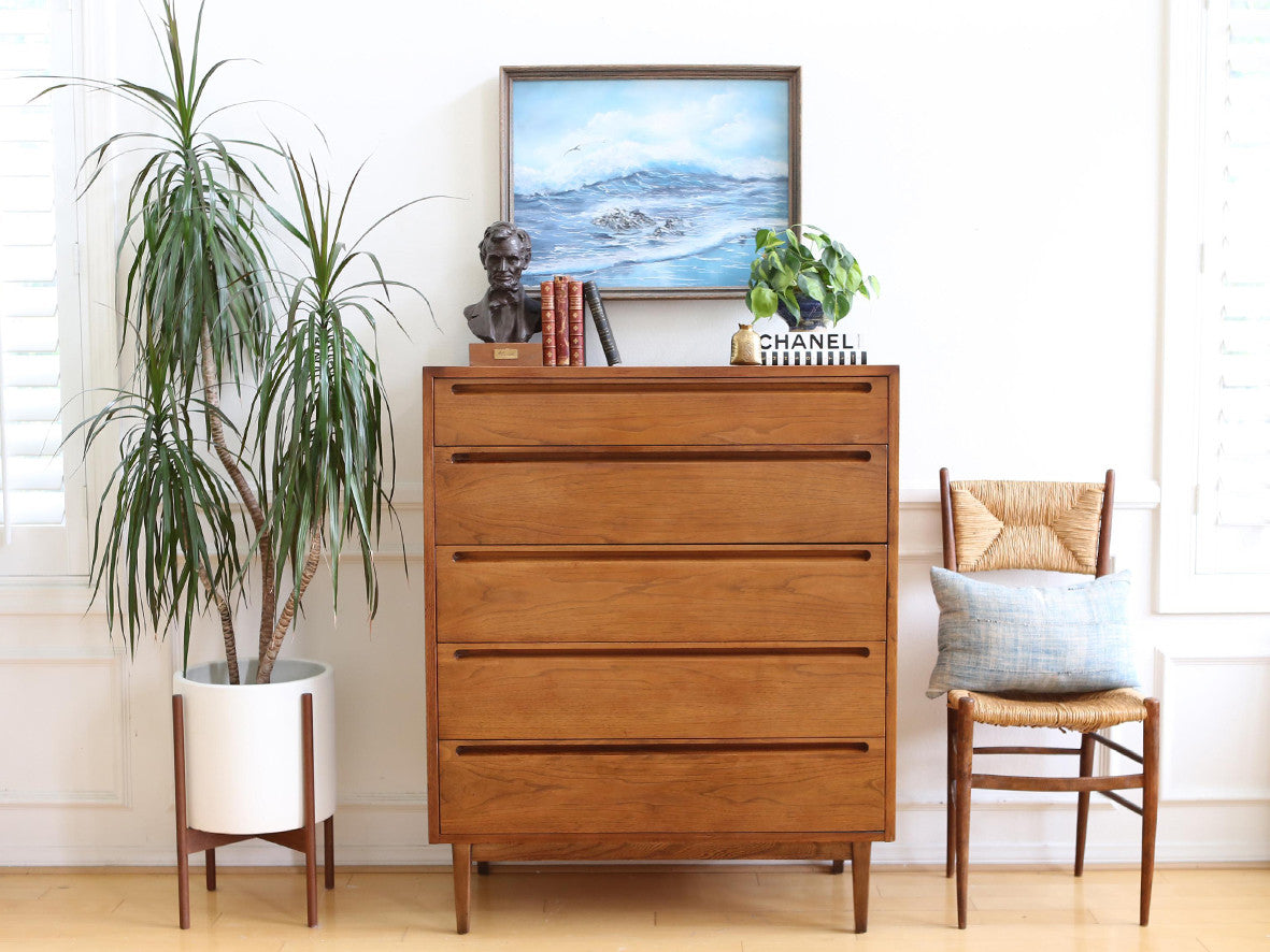 American Of Martinsville Mid Century Modern Highboy Dresser No 595