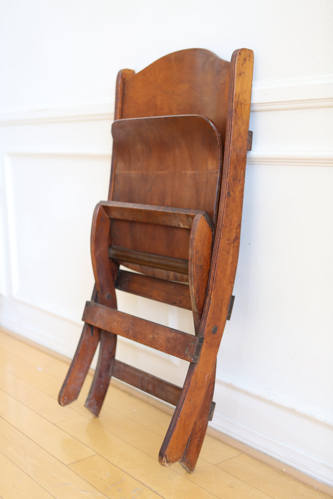 French Antique Wood Folding Chair No 555 - ShopGoldenPineapple