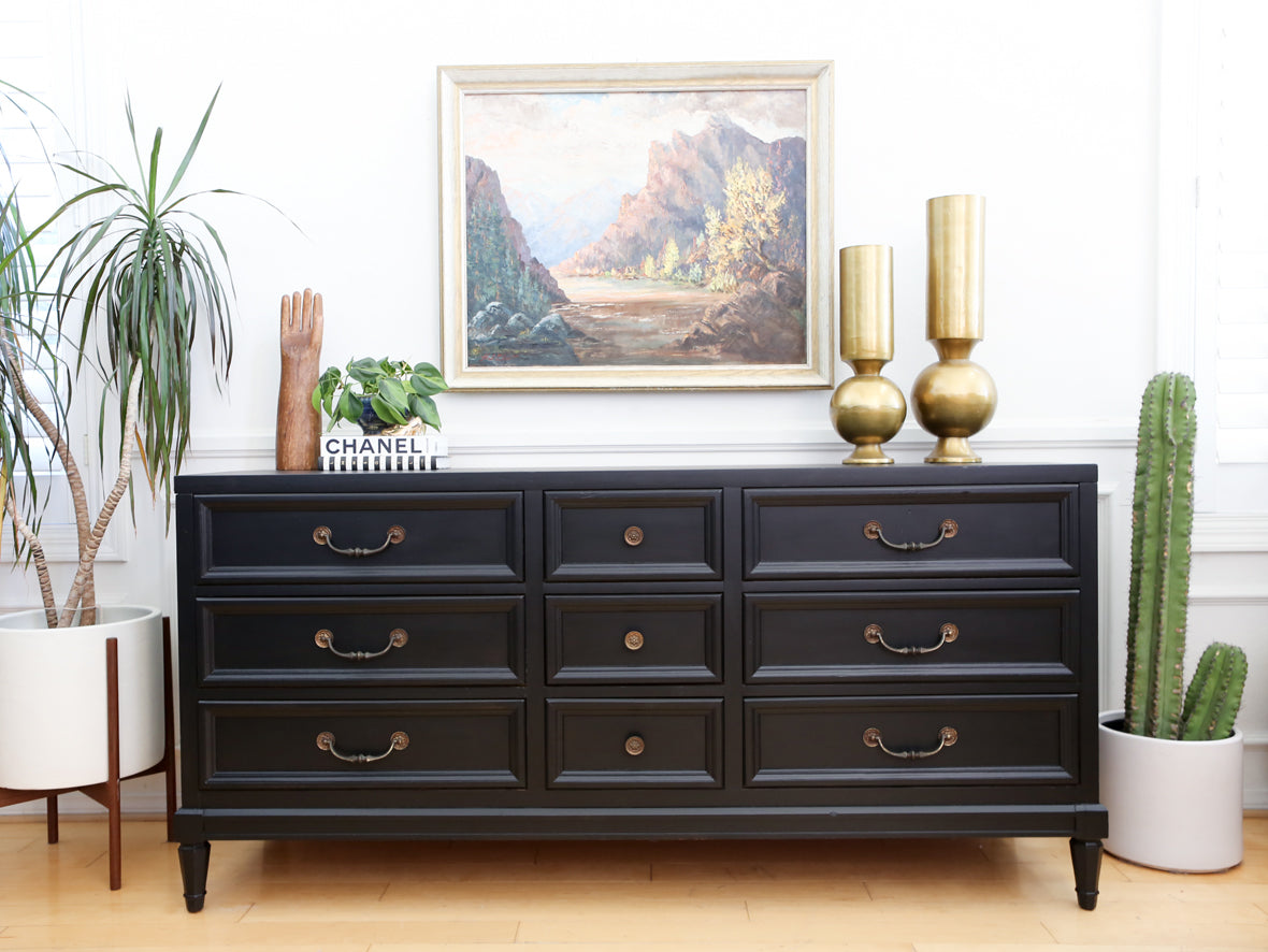 Hollywood Regency Black Modern Dresser No 666 Shopgoldenpineapple