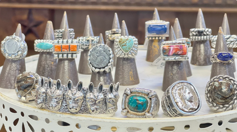 just a few of the Dian Malouf rings available at Trends and Traditions