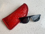 Hand-Tooled Leather Glasses Case