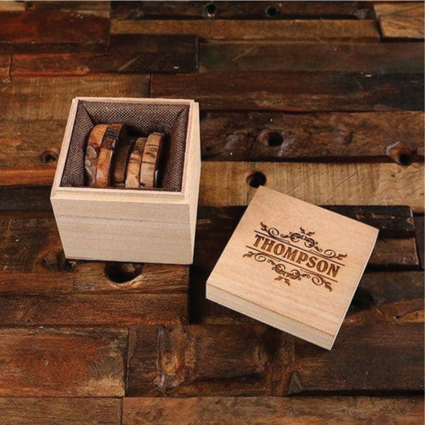 Personalised Wood Slice Coasters & Coaster Gift Box Set – Createyour.gift