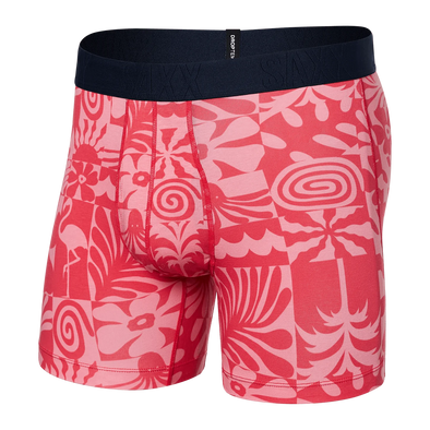 SAXX DropTemp™ Cooling Cotton Boxer Brief Brain Freeze - Coral - SXBB4