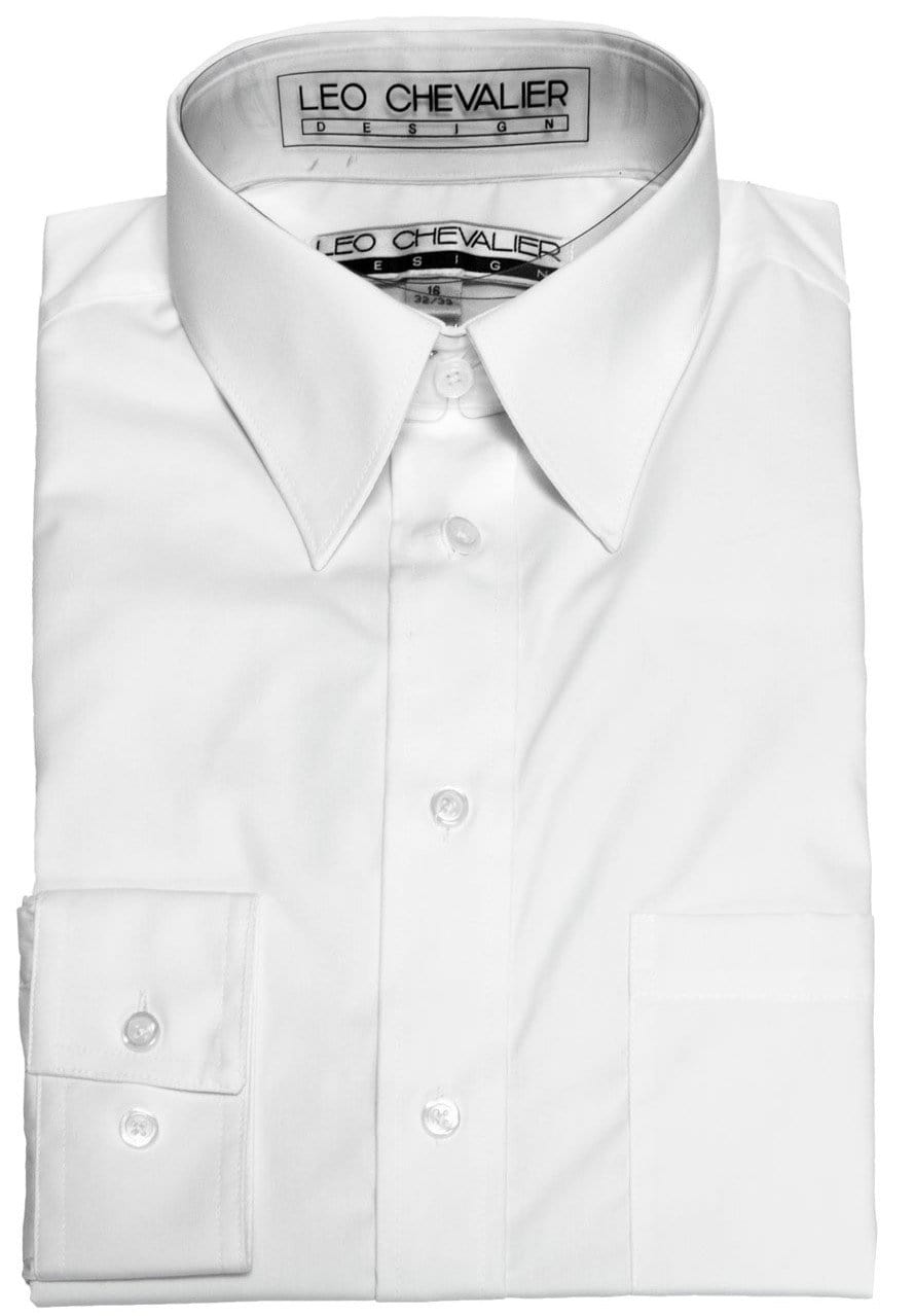 Leo Chevalier Cotton/Poly Blend White Dress Shirt - 225103 0198/0199