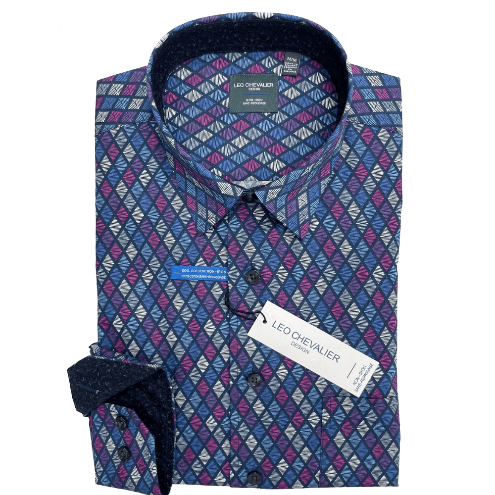 Leo Chevalier Long Sleeve Tall Sport Shirt - 529465/QT 9898