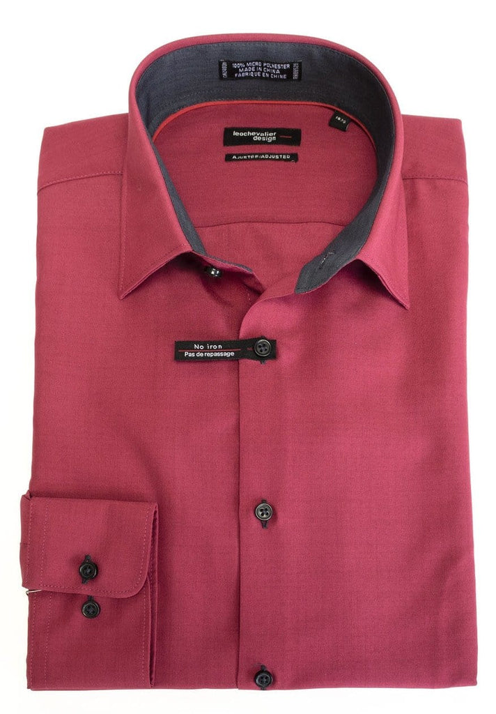 Ruby Red Tapered Dress Shirt - Leo Chevalier Design – Mansour's Menswear