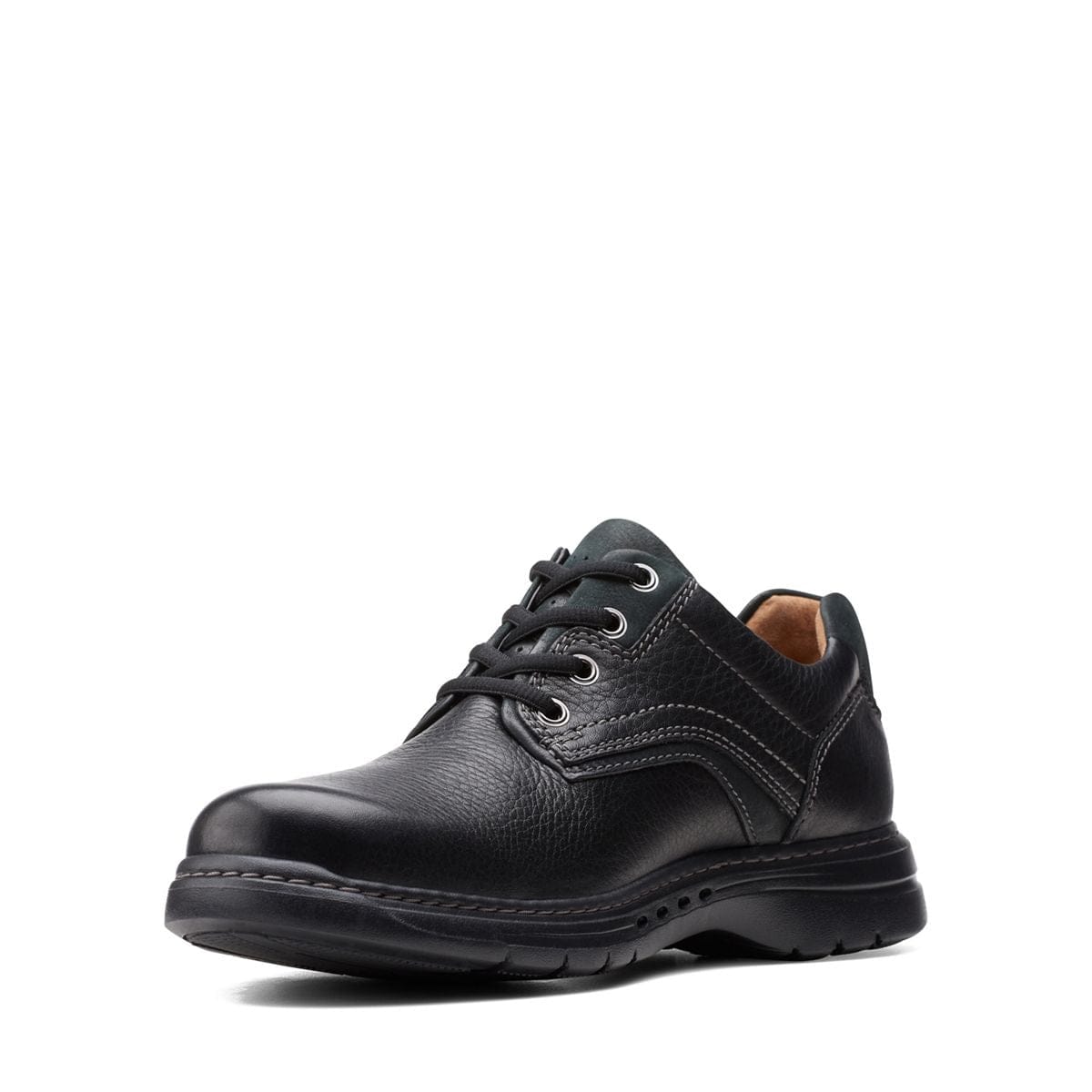 Clarks Un Brawley Pace Black Leather Shoe - 26151781