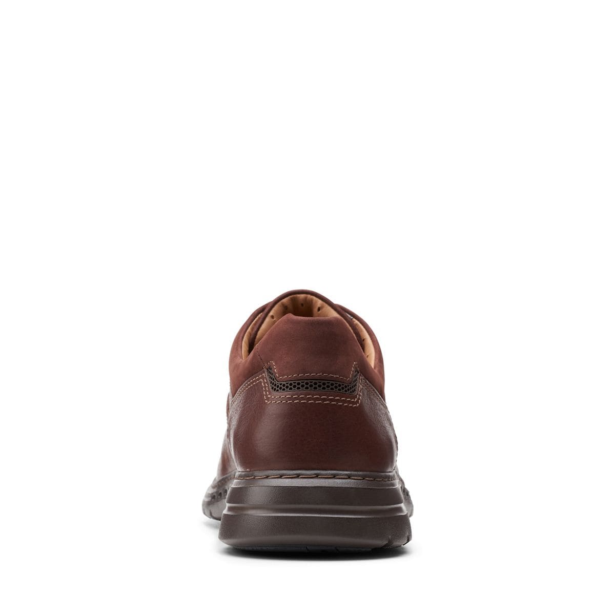 Clarks Un Brawley Lace-Up Leather Shoe- Mahogany Leather - 26151789