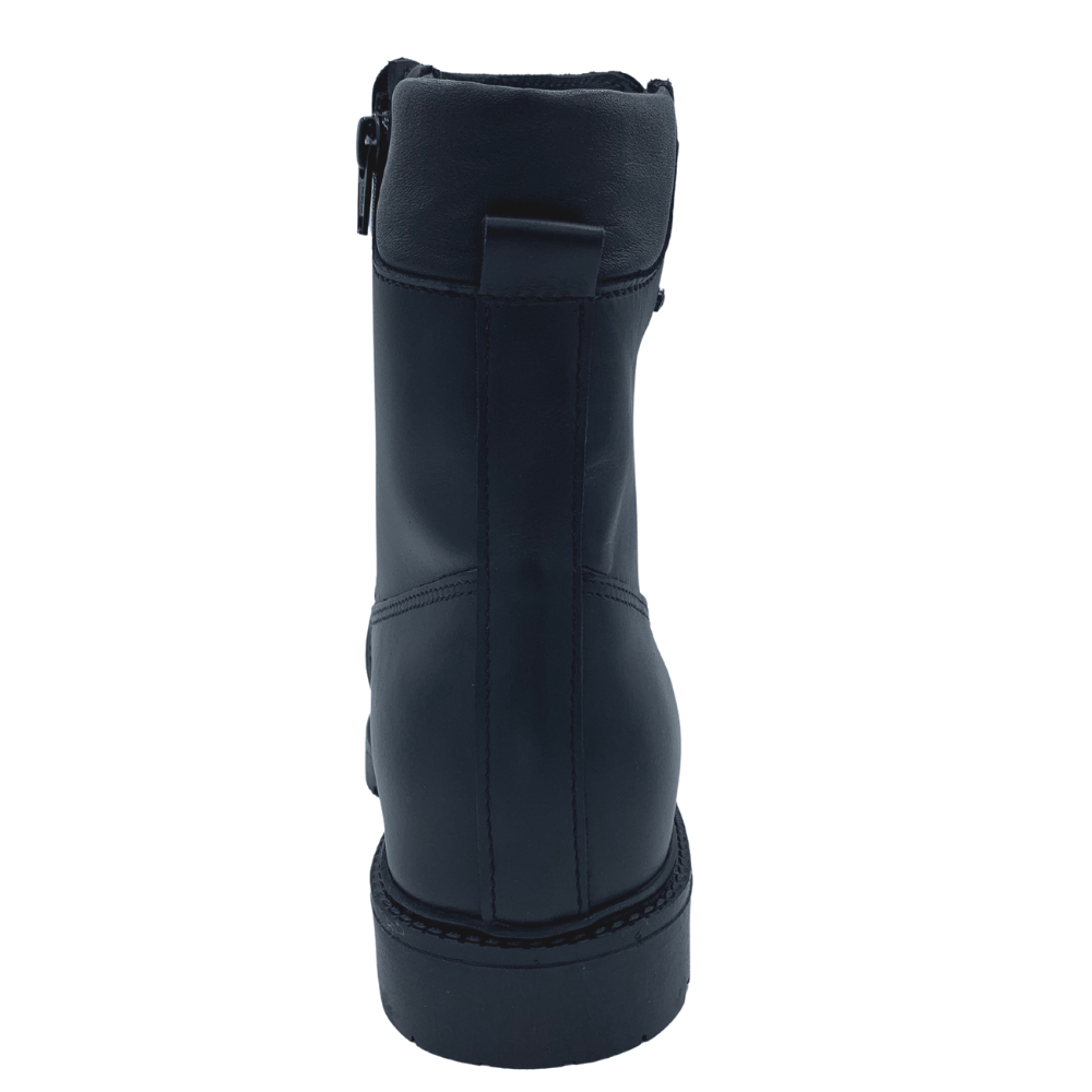 Beluga Double Zipper Leather Boots - Black