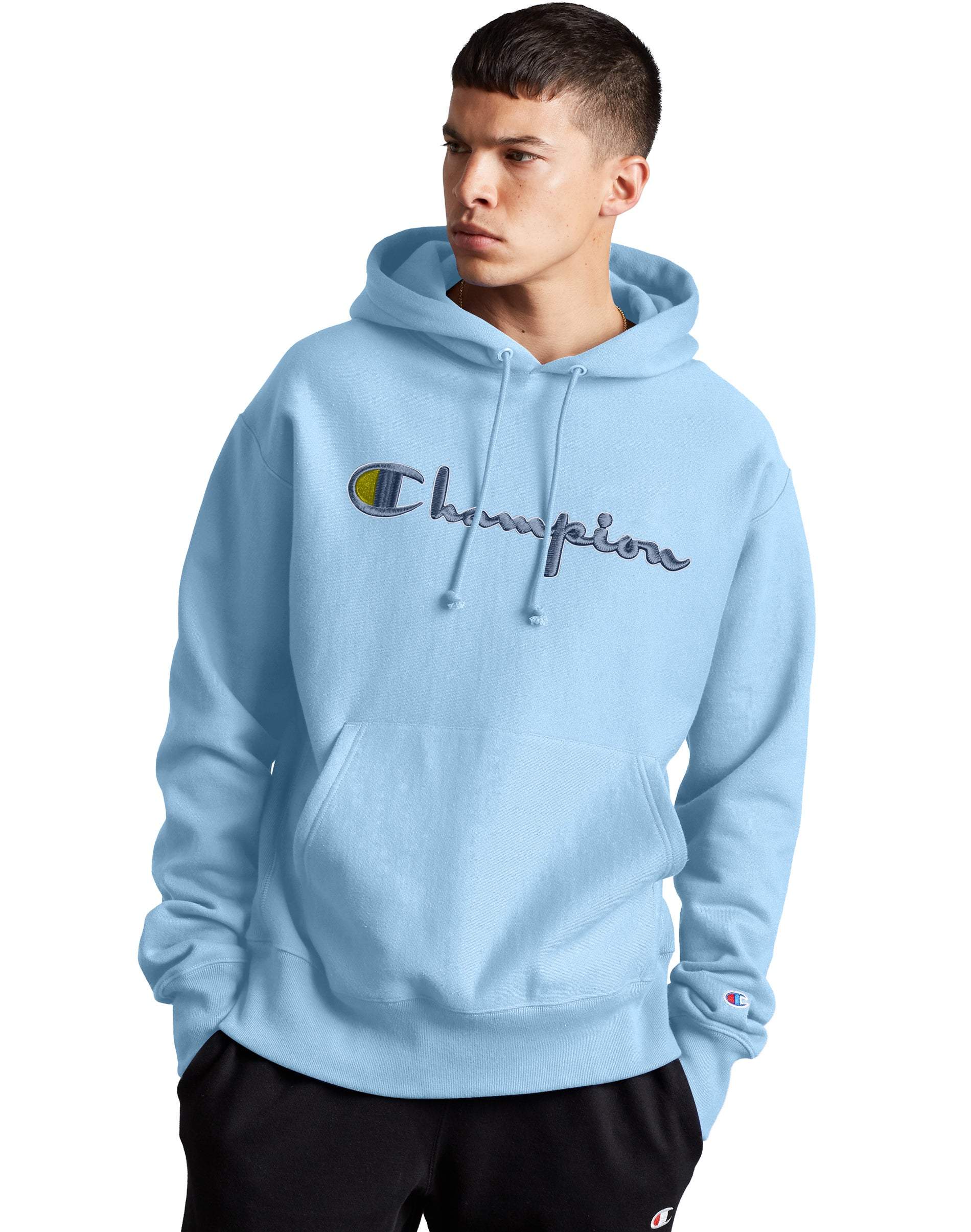 Champion Reverse Weave 3D Stitch Hoodie - Candid Blue - GF68 586047