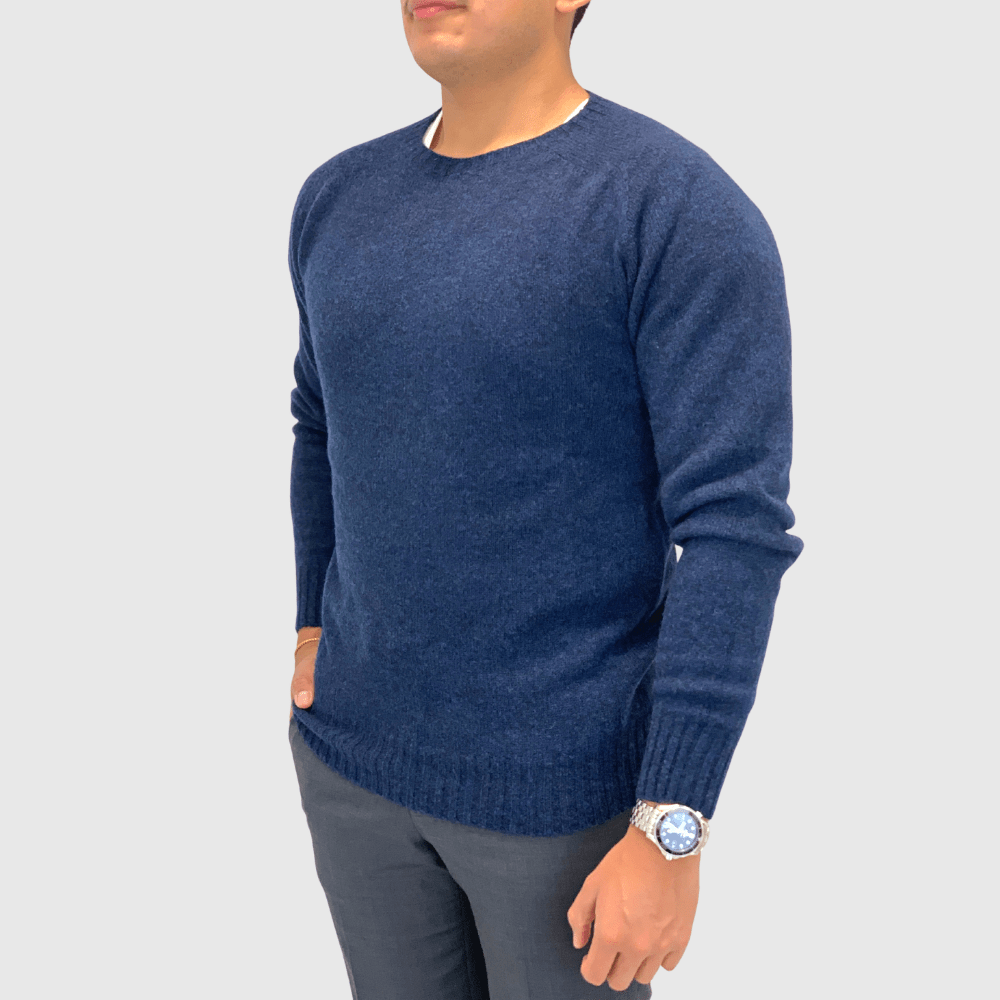 Harley Of Scotland 100% Lambswool Crew Neck Sweater - M3116/7 - Assorted Colours