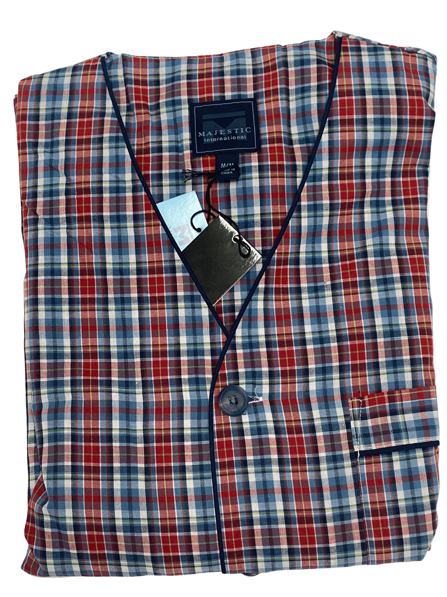 Majestic International Red Blue Plaid Shortie Pyjamas - 10926105 600