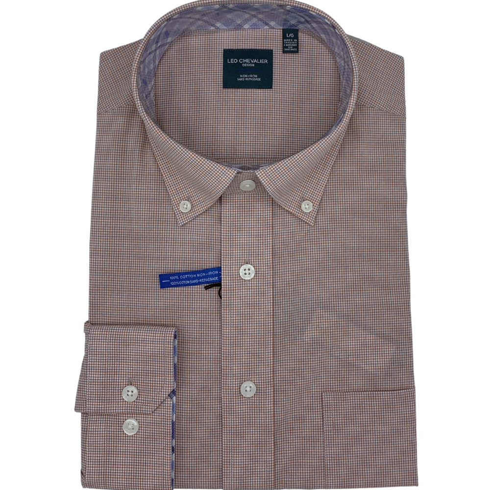 Leo Chevalier Long Sleeve 100% Cotton Sport Shirt - 529489