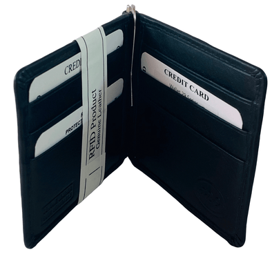 Buy Elan 8 Slots Leather Black Bifold Card Wallet with Money Clip,  EX-4201-BL Online At Price ₹916