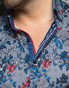 Au Noir Patterned Sport Shirt - Garnett, Blue/Red & Multi - VO-000469