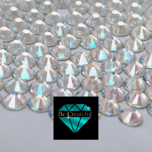 FLATBACK LUXE Transparent Foil Glass Rhinestones - 16 Facet