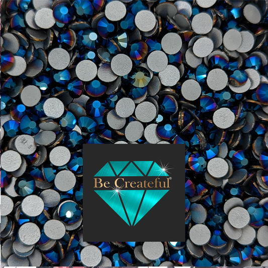 Be Createful - Flatback Foil Capri Blue Glass Rhinestones