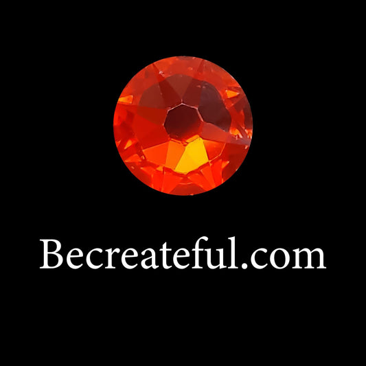 Be Createful - Flatback Foil Hyacinth Orange Glass Rhinestones - Fast  Shipping