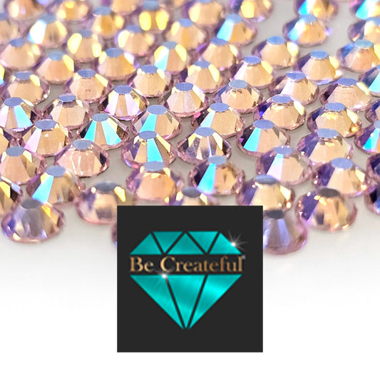 Flatback Aurora Purple Glass Rhinestones - Foiled Flatback Rhinestone – Be  Createful