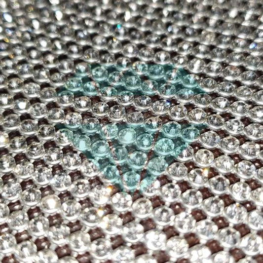 Crystal AB Set In Silver Hotfix Glass Rhinestone Mesh Strips – Be Createful