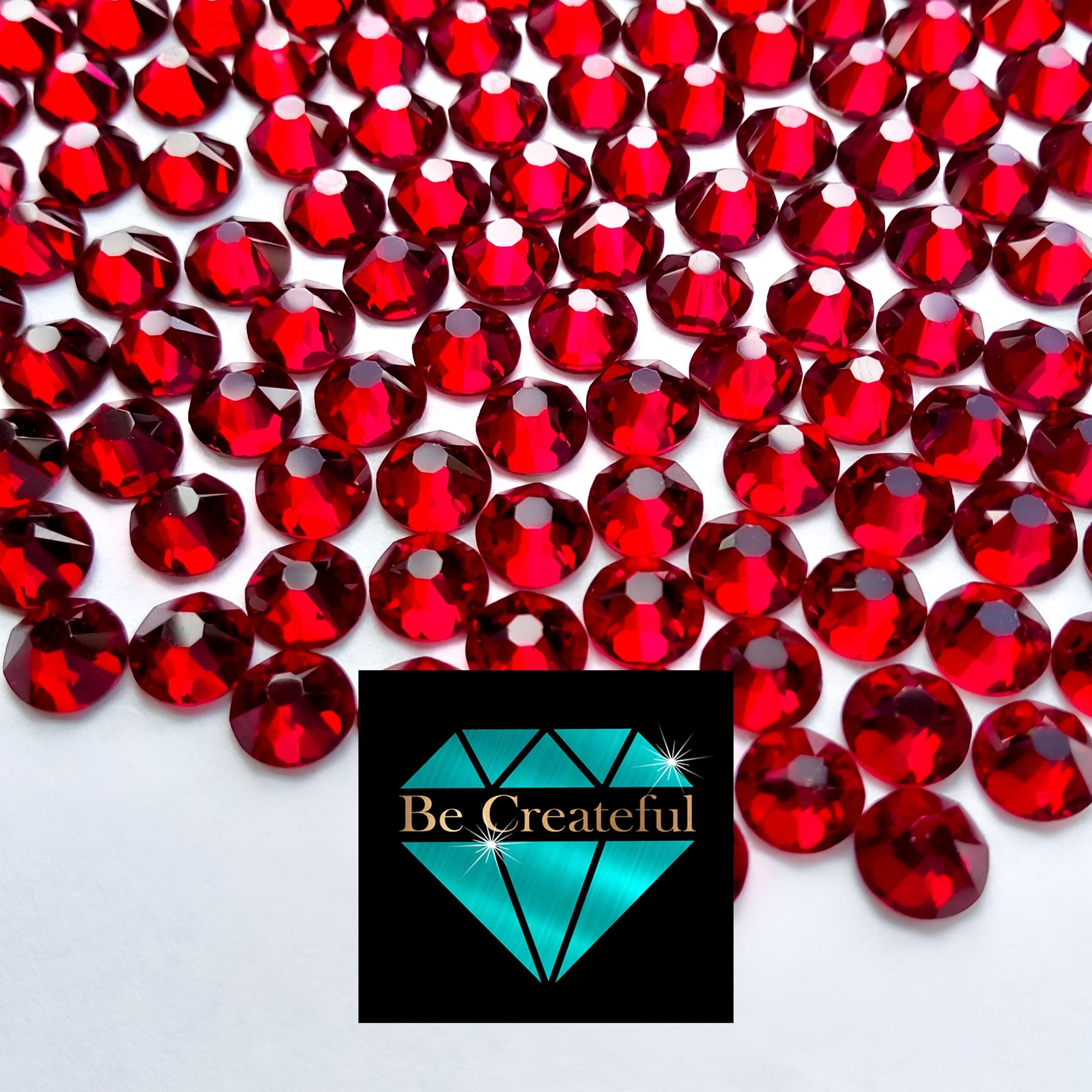 Adhesive Light Siam Red Glass Rhinestone Sheets