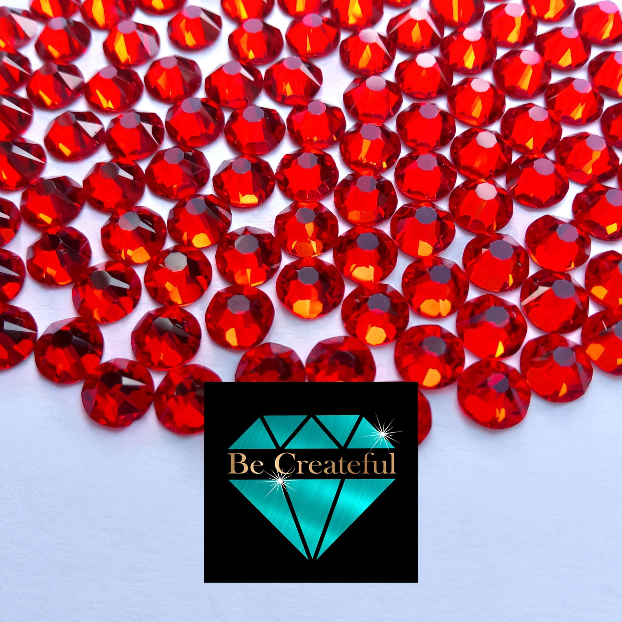 Be Createful - Flatback Foil Hyacinth Orange Glass Rhinestones