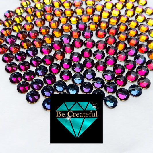 Be Createful - Flatback Foil Pink Glass Rhinestones