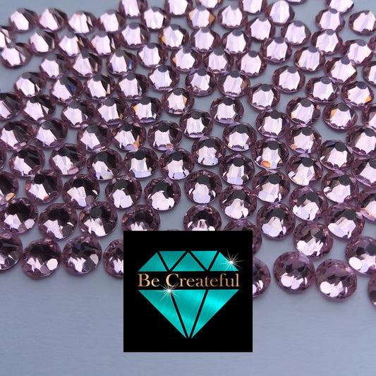 Neon Light Pink Glass Rhinestones