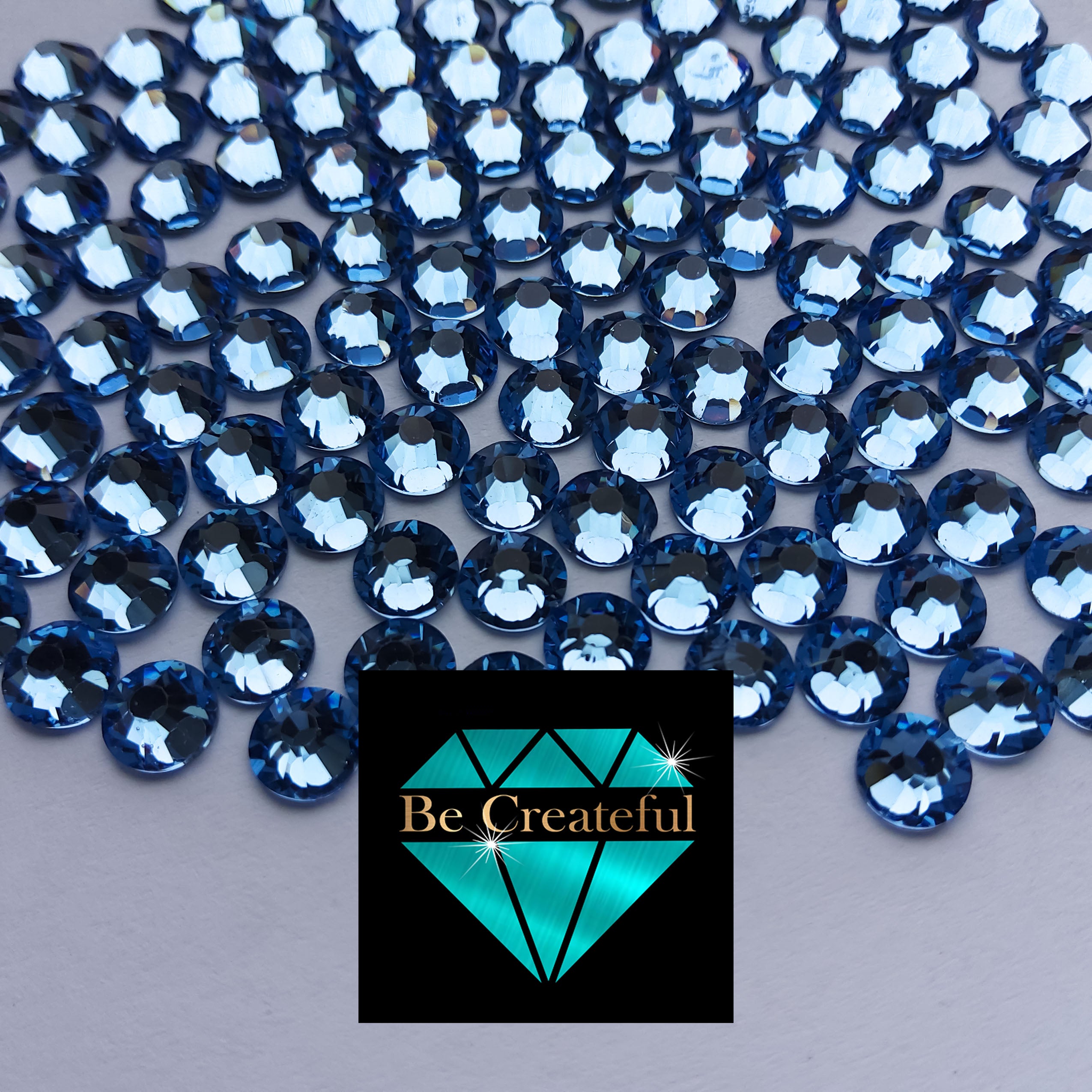 Be Createful - Baby Blue AB Resin Decoden Cabochon Flatback Pearls