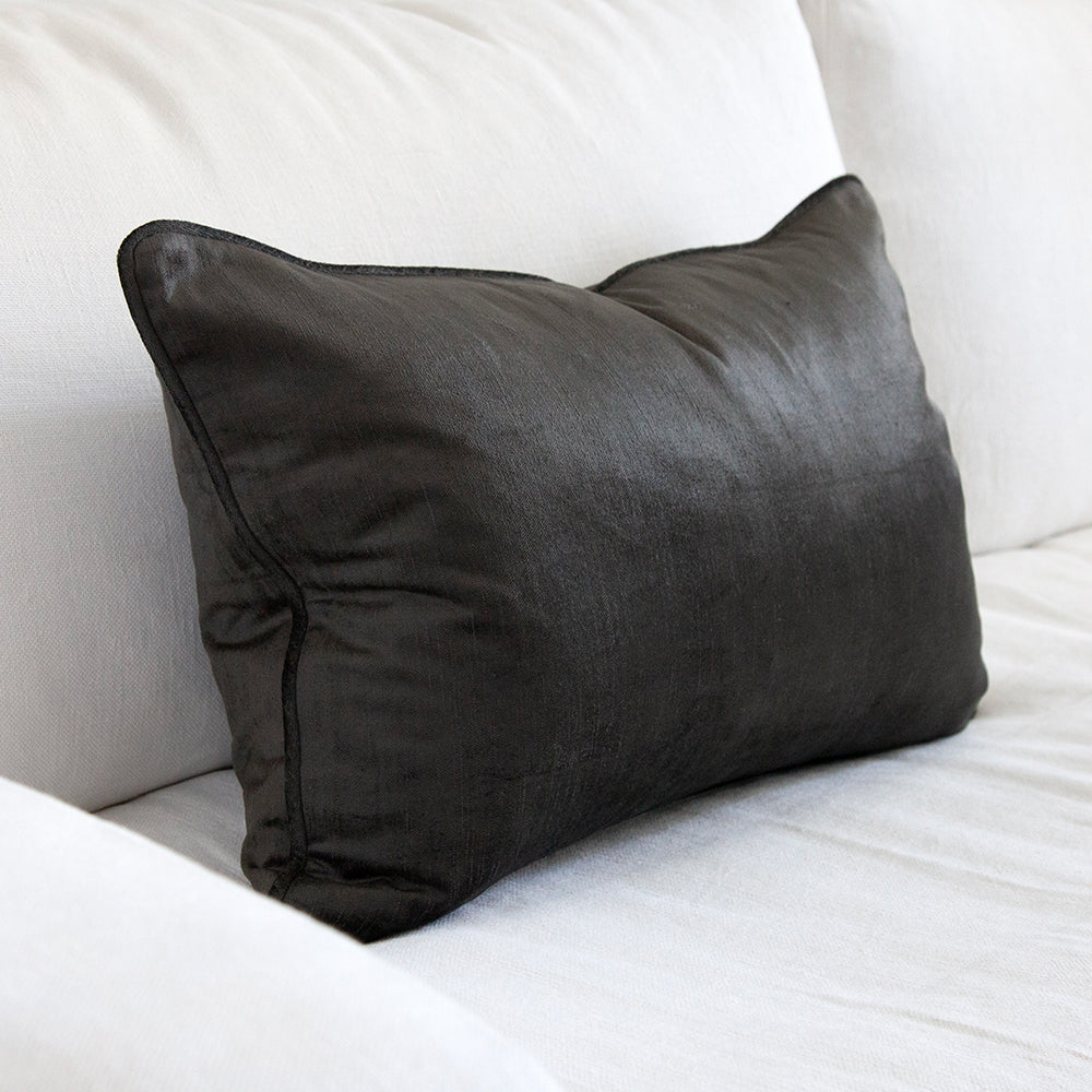 graphite velvet cushion