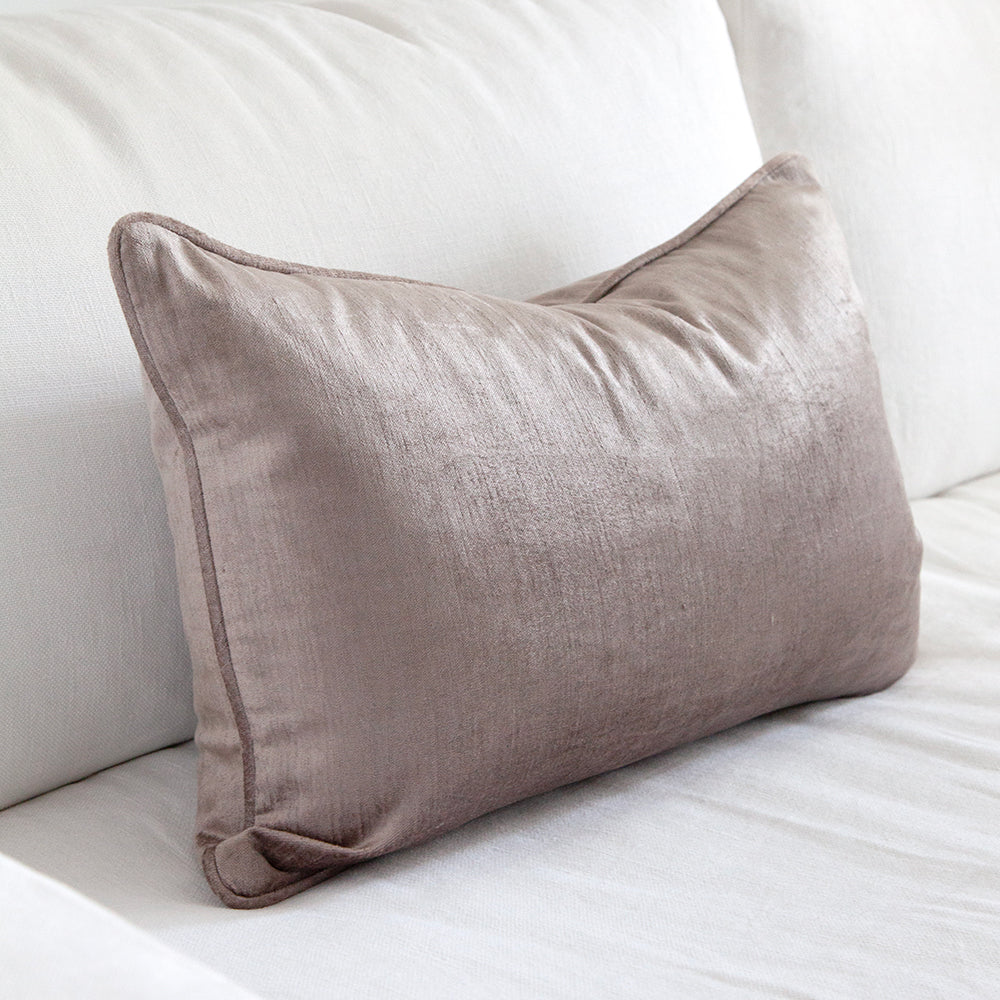 mauve velvet cushion