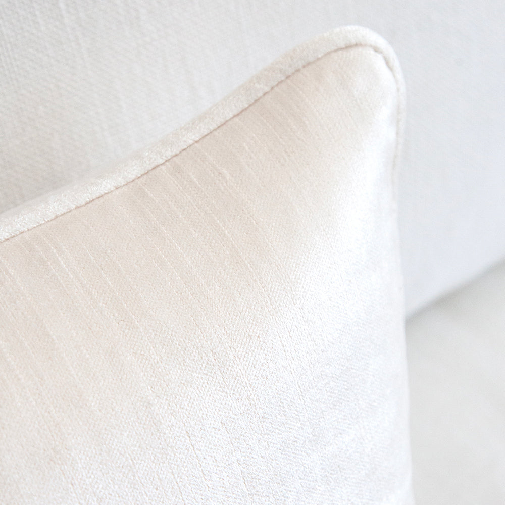 small off white velvet cushion